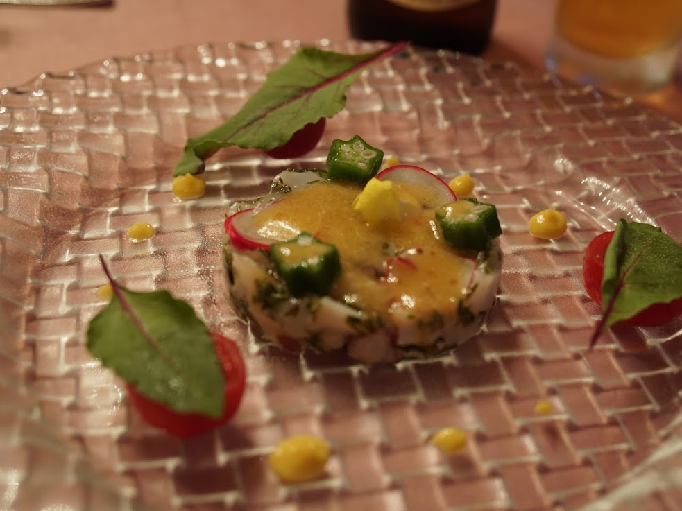 志摩地中海村　ディナー　レストラン　志摩産真タコとイカ・アカモクのタルタル